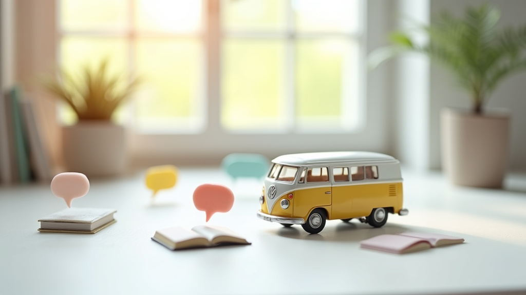 Camping-caristes échangeant autour d'un forum en ligne