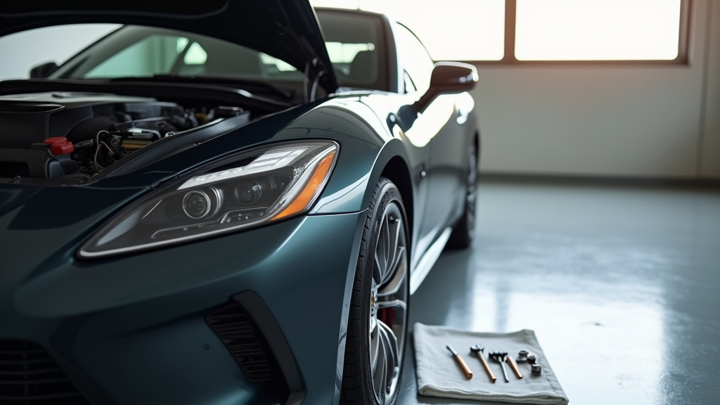 Garage moderne avec véhicules électriques en réparation en 2026